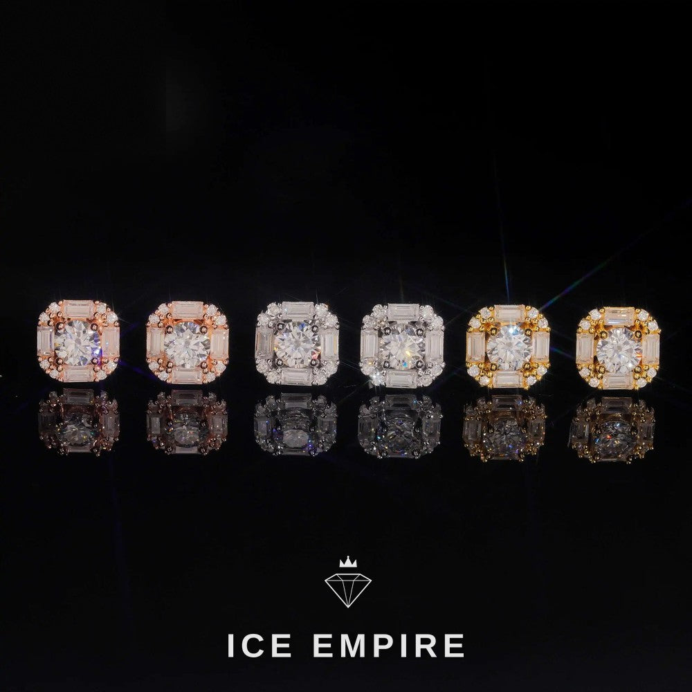 Iced Out 925 Silver Moissanite Earrings