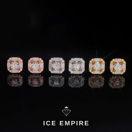 Iced Out 925 Silver Moissanite Earrings