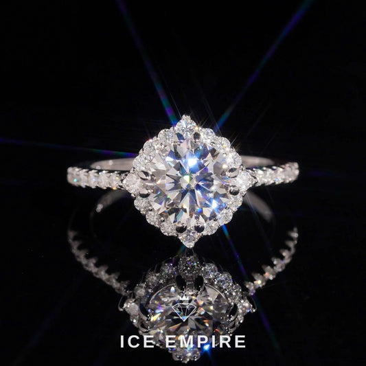 Iced Out 18K Gold Moissanite Wedding Band