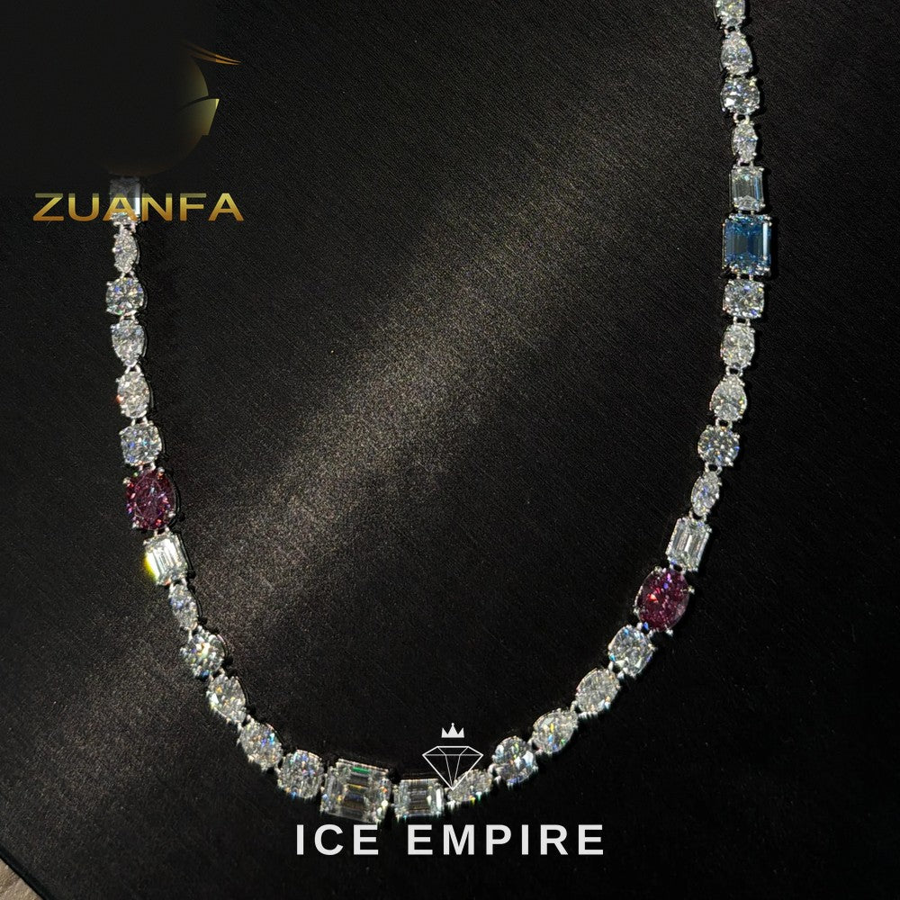 Iced Out 925 Silver Moissanite Tennis Chain