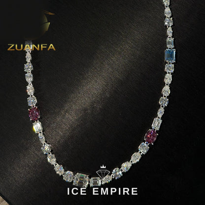 Iced Out 925 Silver Moissanite Tennis Chain