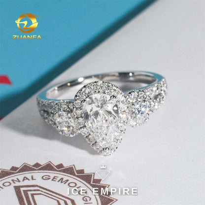 Iced Out 14K Gold Lab Grown Diamond Engagement Ring