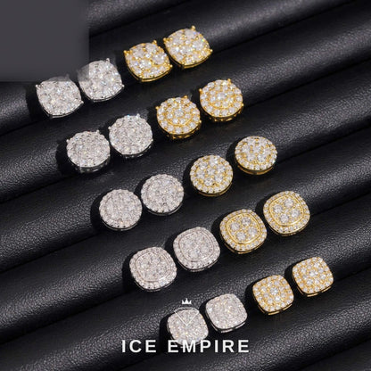 Iced Out Rose Gold Plated Moissanite Stud Earrings