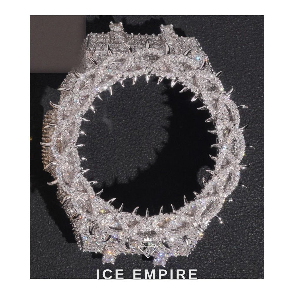 Iced Out 925 Silver Moissanite Watch