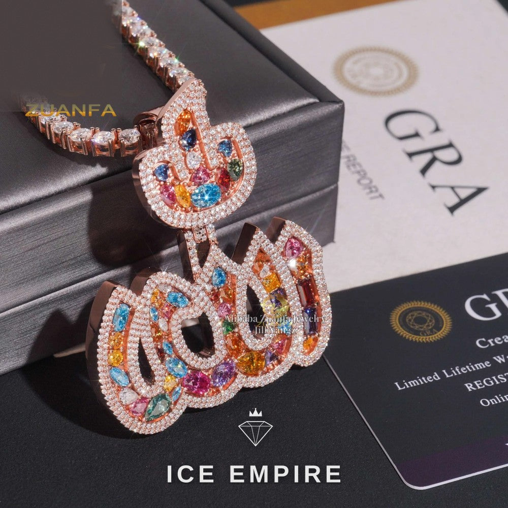 Iced Out 925 Silver Moissanite Pendant