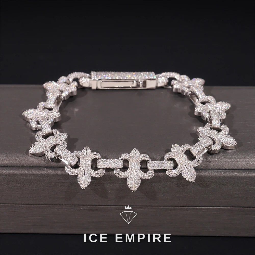 Iced Out Cross Rose Gold Plated Moissanite Cuban Chain