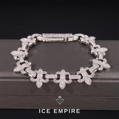 Iced Out Cross Rose Gold Plated Moissanite Cuban Chain