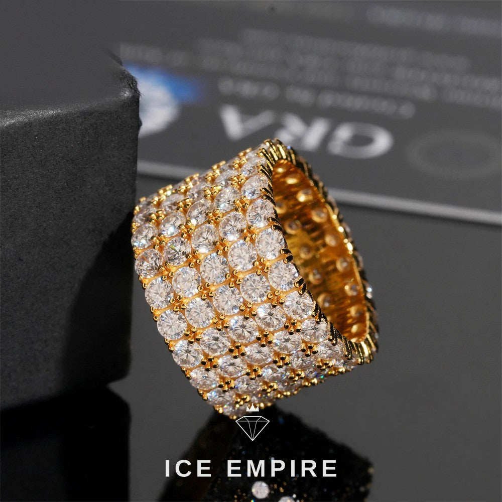 Iced Out Gold Plated Moissanite Ring