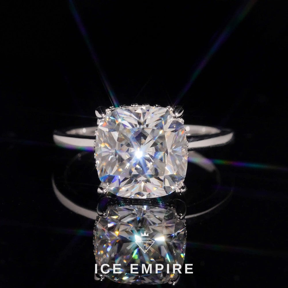 Iced Out Rose Gold Plated Moissanite Wedding Band