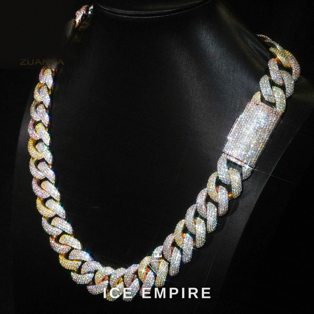 Iced Out Rose Gold Plated Moissanite Cuban Chain