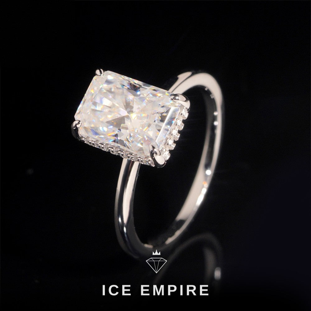 Iced Out Gold Plated Moissanite Wedding Band