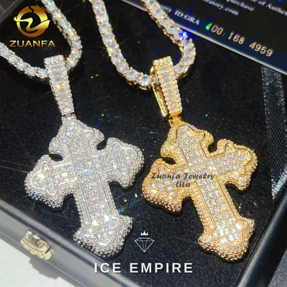 Iced Out Baguette 925 Silver Pendant