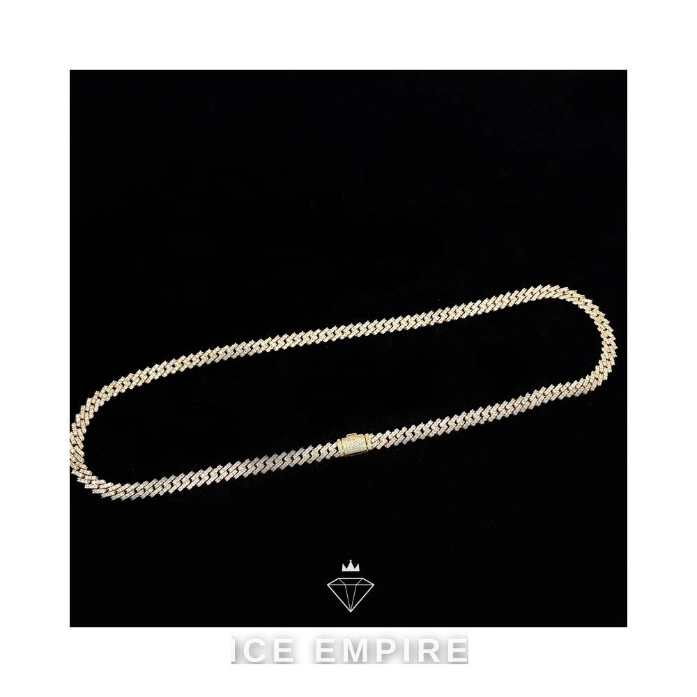 Iced Out Gold Plated Moissanite Cuban Chain