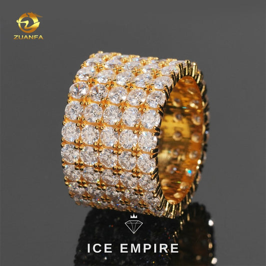 Iced Out Gold Plated Moissanite Ring
