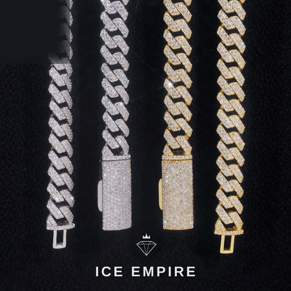 Iced Out Rose Gold Plated Moissanite Cuban Chain