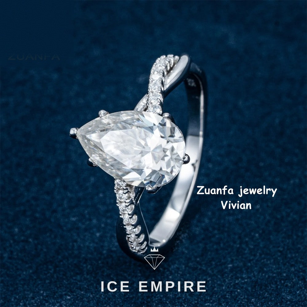 Iced Out Rose Gold Plated Moissanite Ring