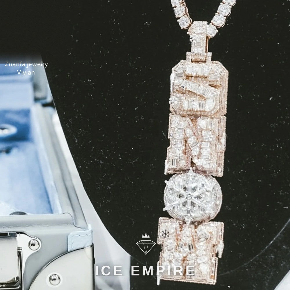 Iced Out Cross 925 Silver Moissanite Pendant