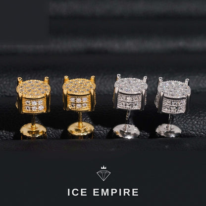 Iced Out Cluster 925 Silver Lab Grown Diamond Earrings