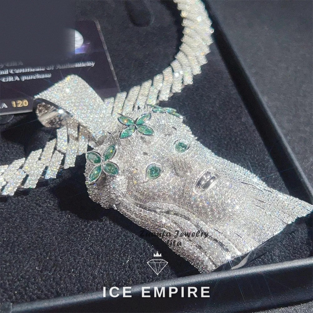 Iced Out 925 Silver Moissanite Pendant