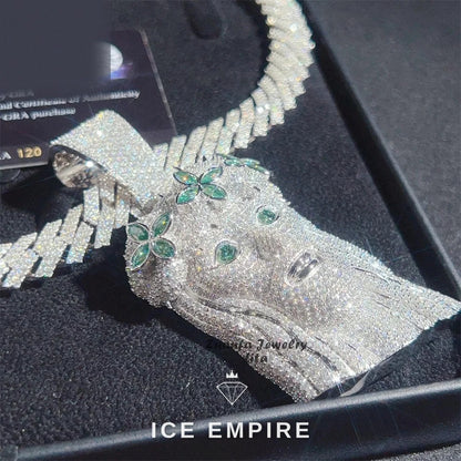 Iced Out 925 Silver Moissanite Pendant
