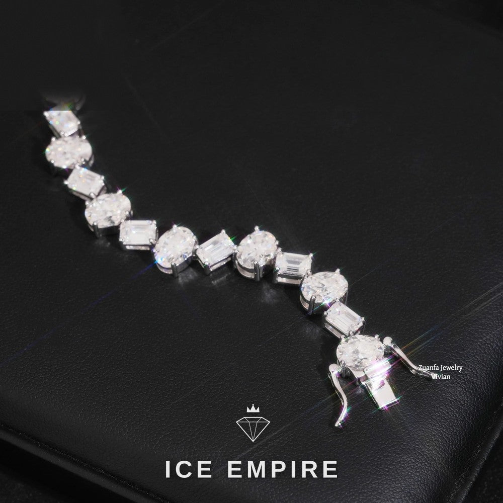 Iced Out 925 Silver Moissanite Tennis Chain
