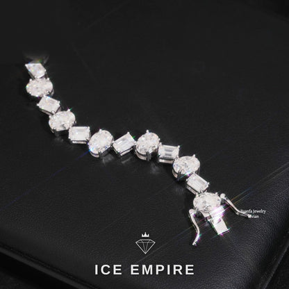 Iced Out 925 Silver Moissanite Tennis Chain