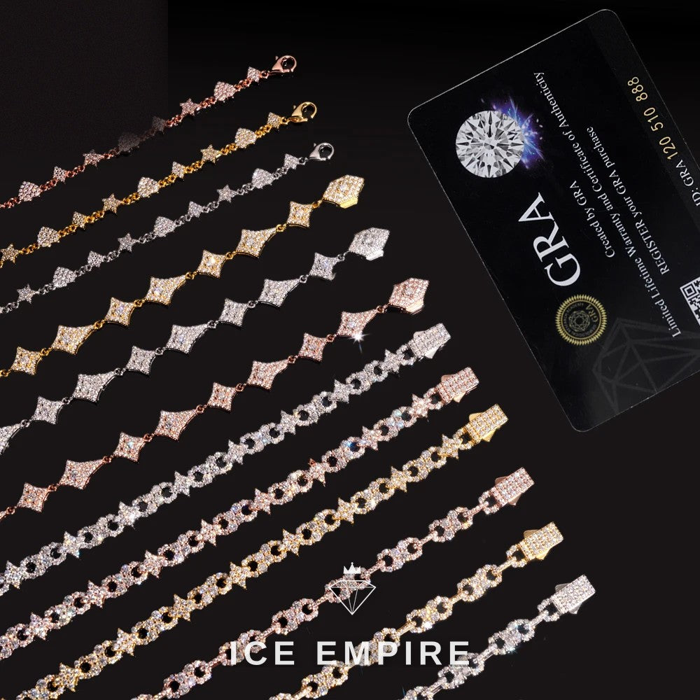 Iced Out Rose Gold Plated Moissanite Cuban Chain