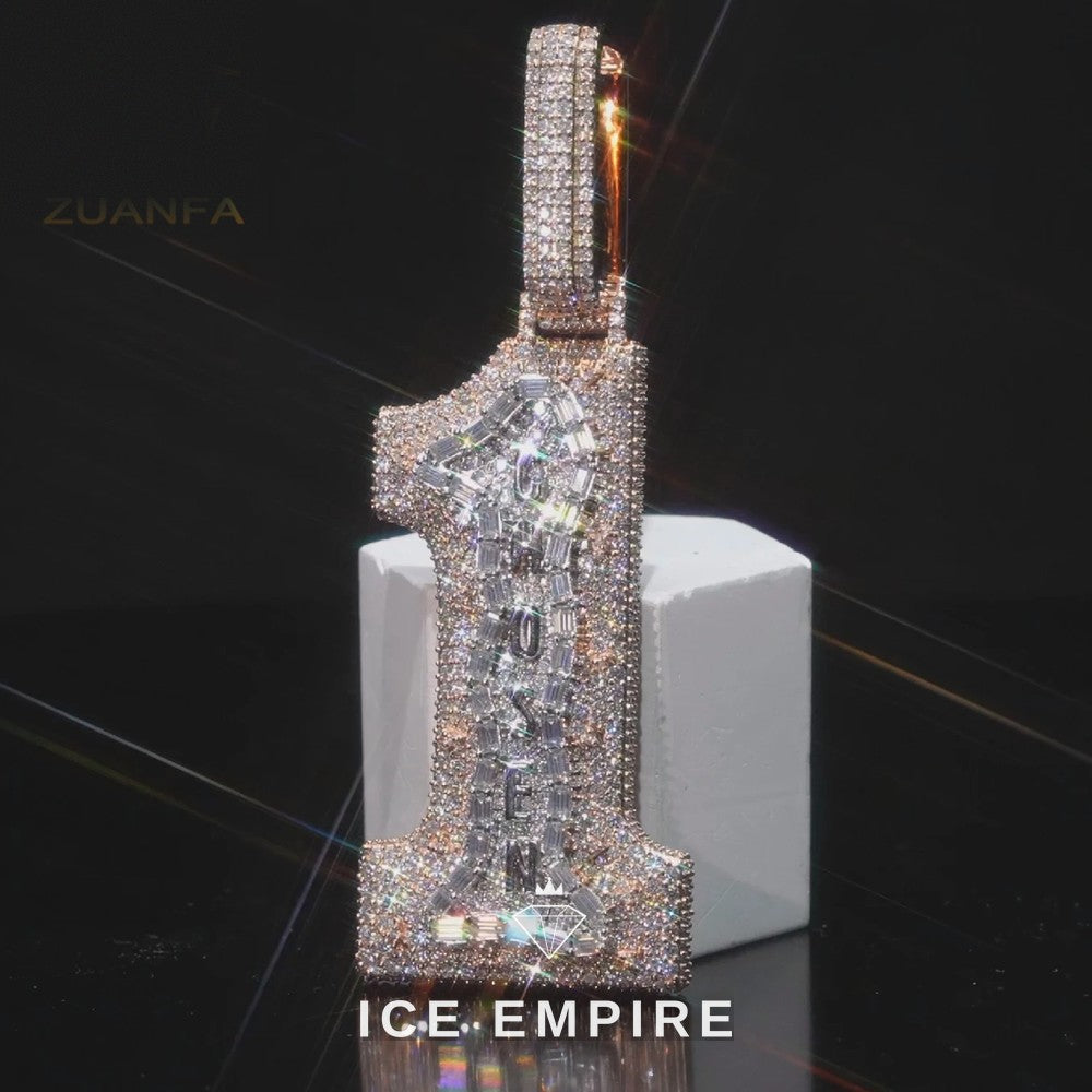 Iced Out Cross 925 Silver Moissanite Pendant