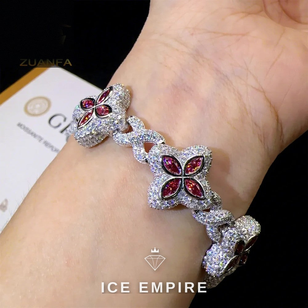 Iced Out 925 Silver Moissanite Cuban Chain