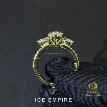 Iced Out 14K Gold Lab Grown Diamond Engagement Ring