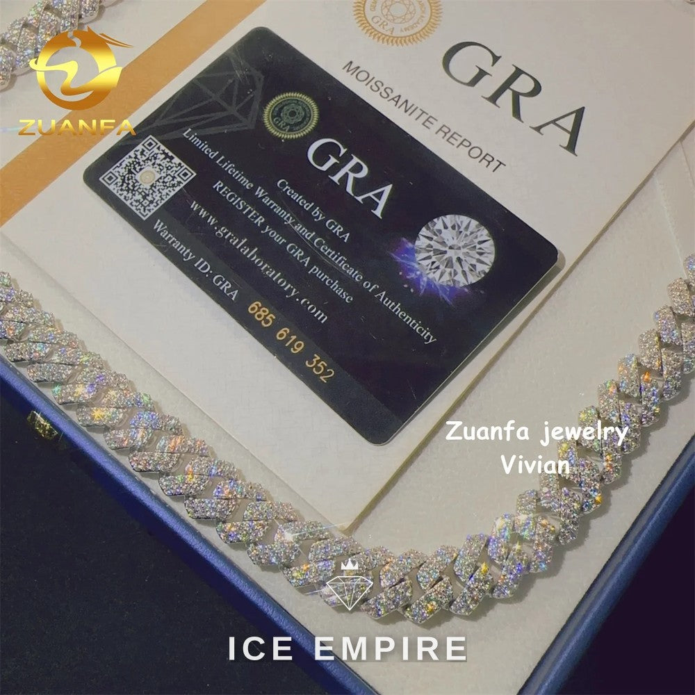 Iced Out Rose Gold Plated Moissanite Cuban Chain