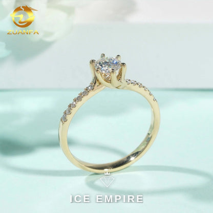 Iced Out 9K Gold Moissanite Wedding Band