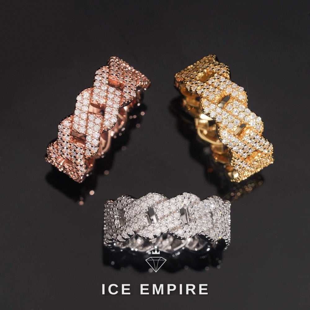 Iced Out Rose Gold Moissanite Cuban Chain