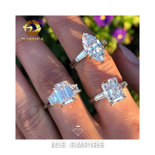 Iced Out Gold Plated Moissanite Wedding Band