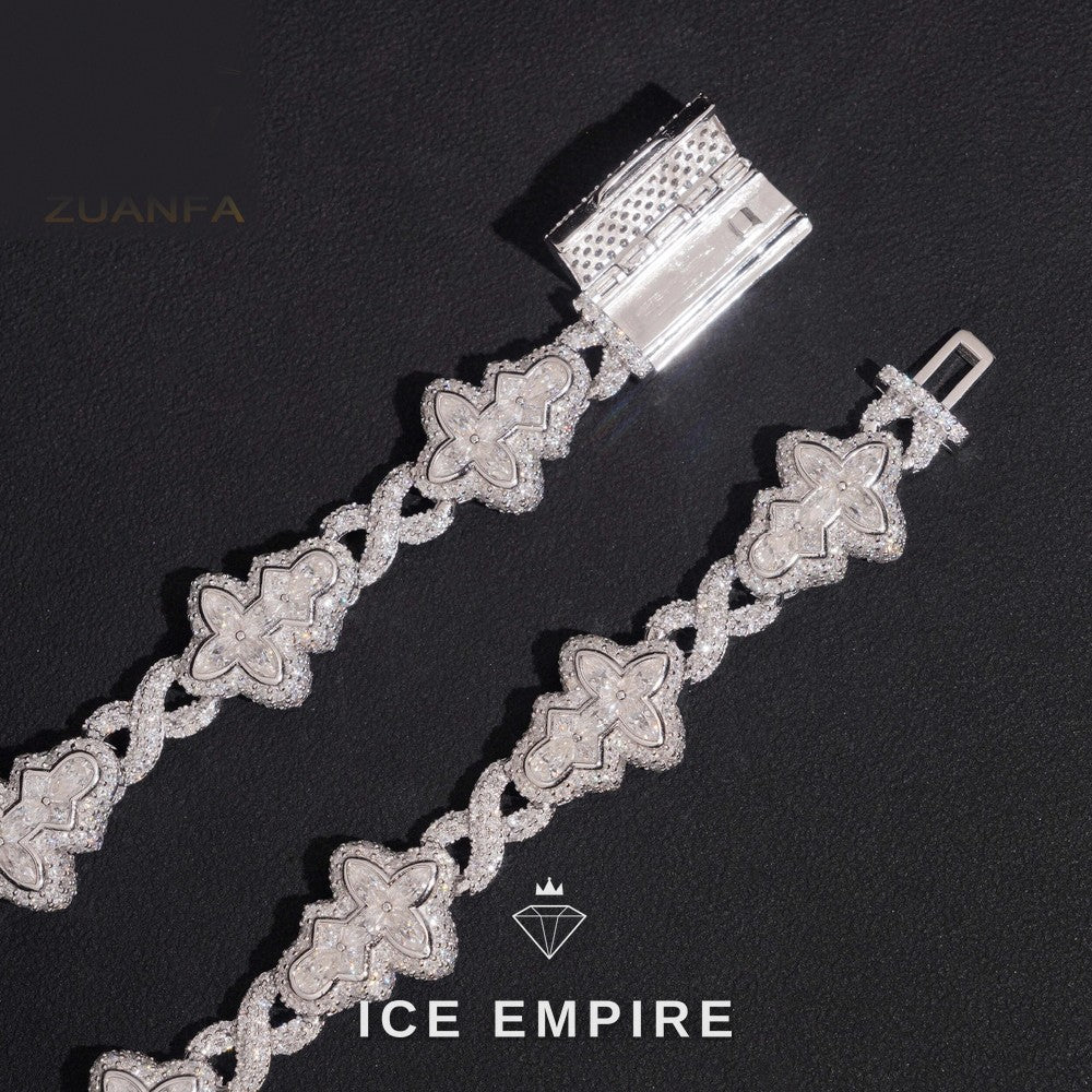 Iced Out Rose Gold Plated Moissanite Cuban Chain