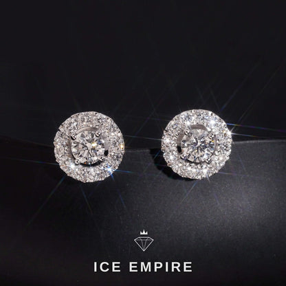 Iced Out Cluster Rose Gold Plated Lab Grown Diamond Earrings