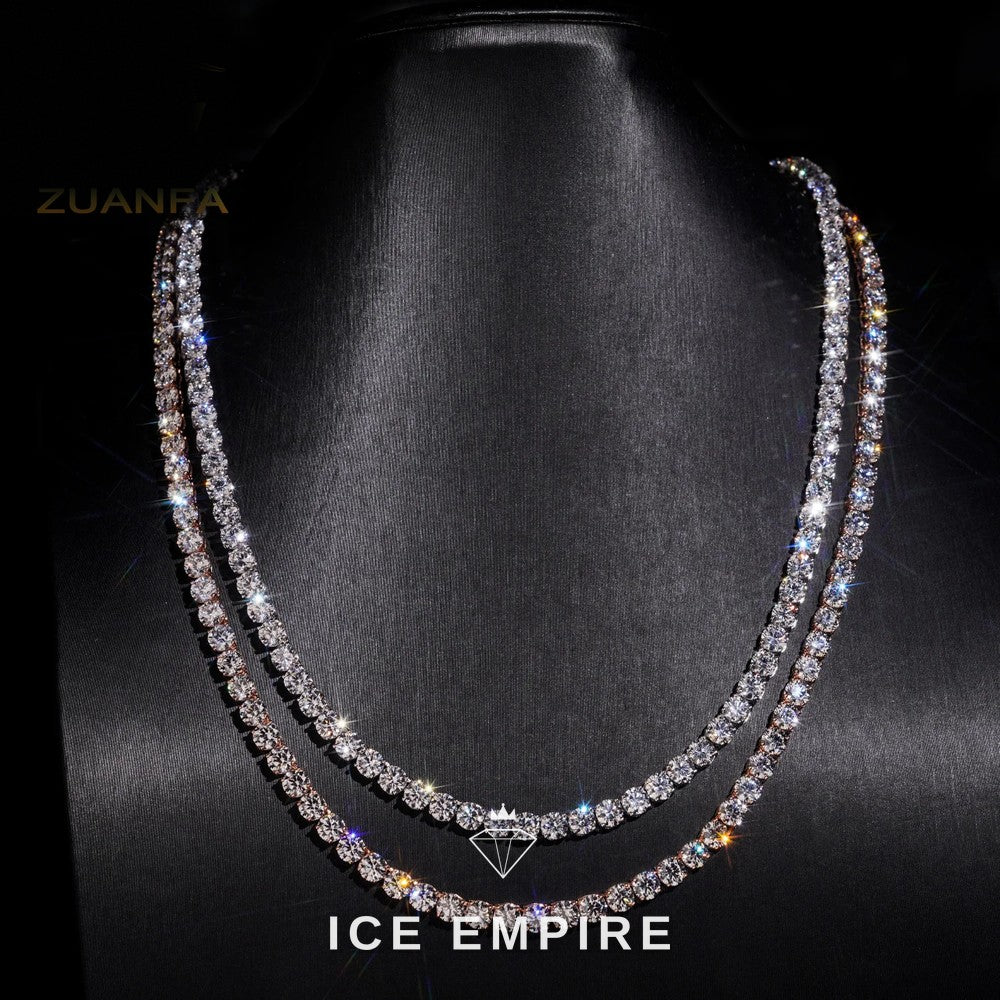 Iced Out 10K Gold Lab Grown Diamond Tennis Chain