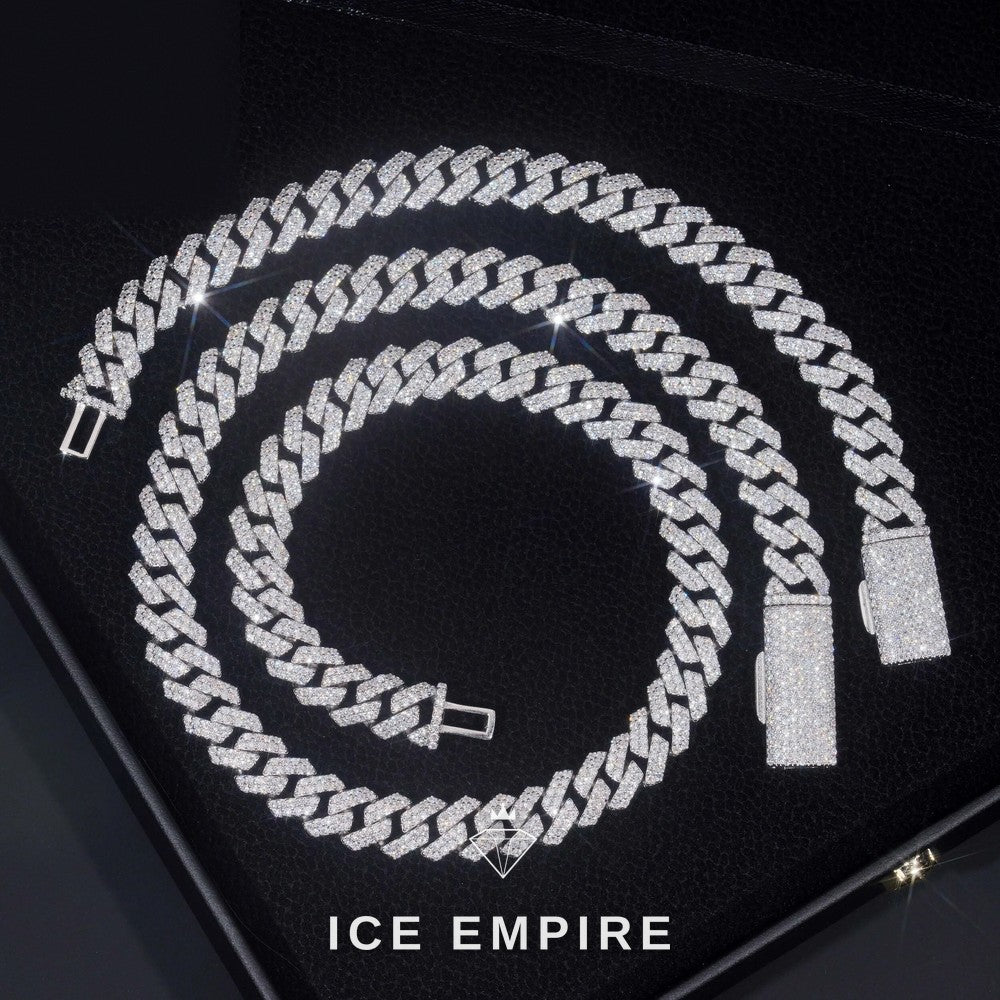 Iced Out Rose Gold Plated Moissanite Cuban Chain