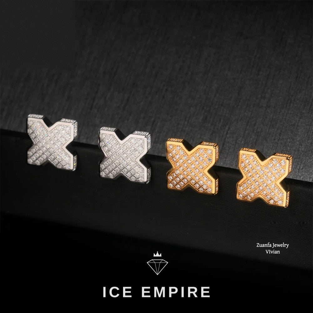Iced Out 925 Silver Moissanite Earrings