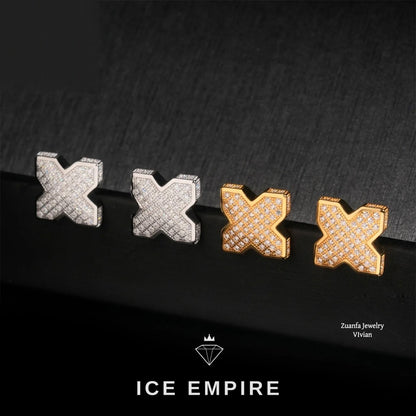 Iced Out 925 Silver Moissanite Earrings