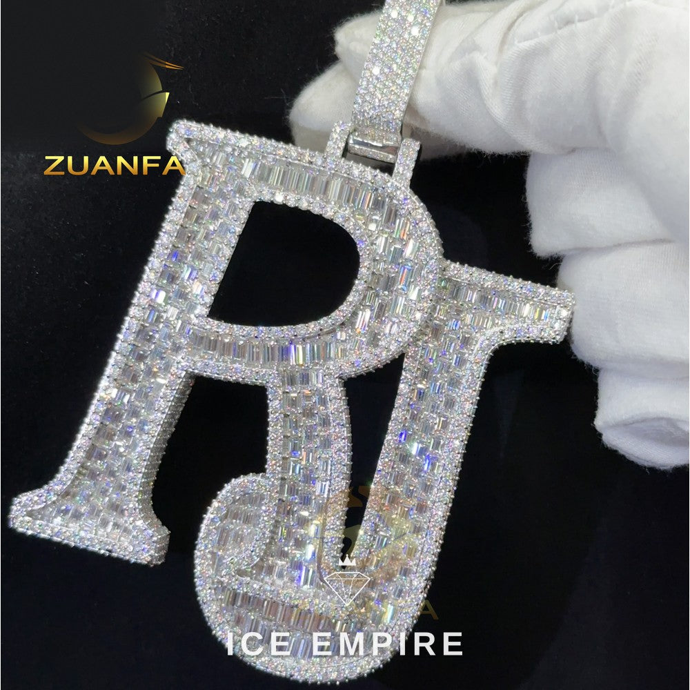 Iced Out Baguette Rose Gold Plated Moissanite Pendant