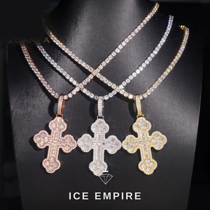Iced Out Baguette 925 Silver Pendant