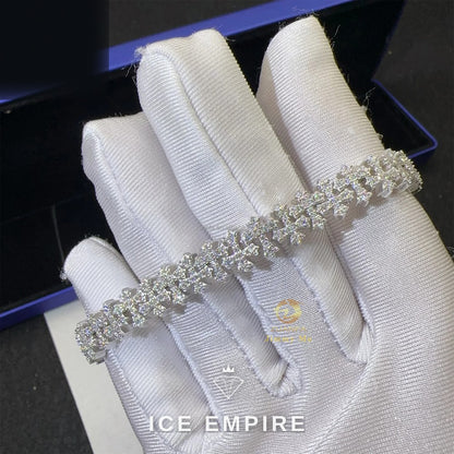 Iced Out Cross 925 Silver Moissanite Cuban Chain