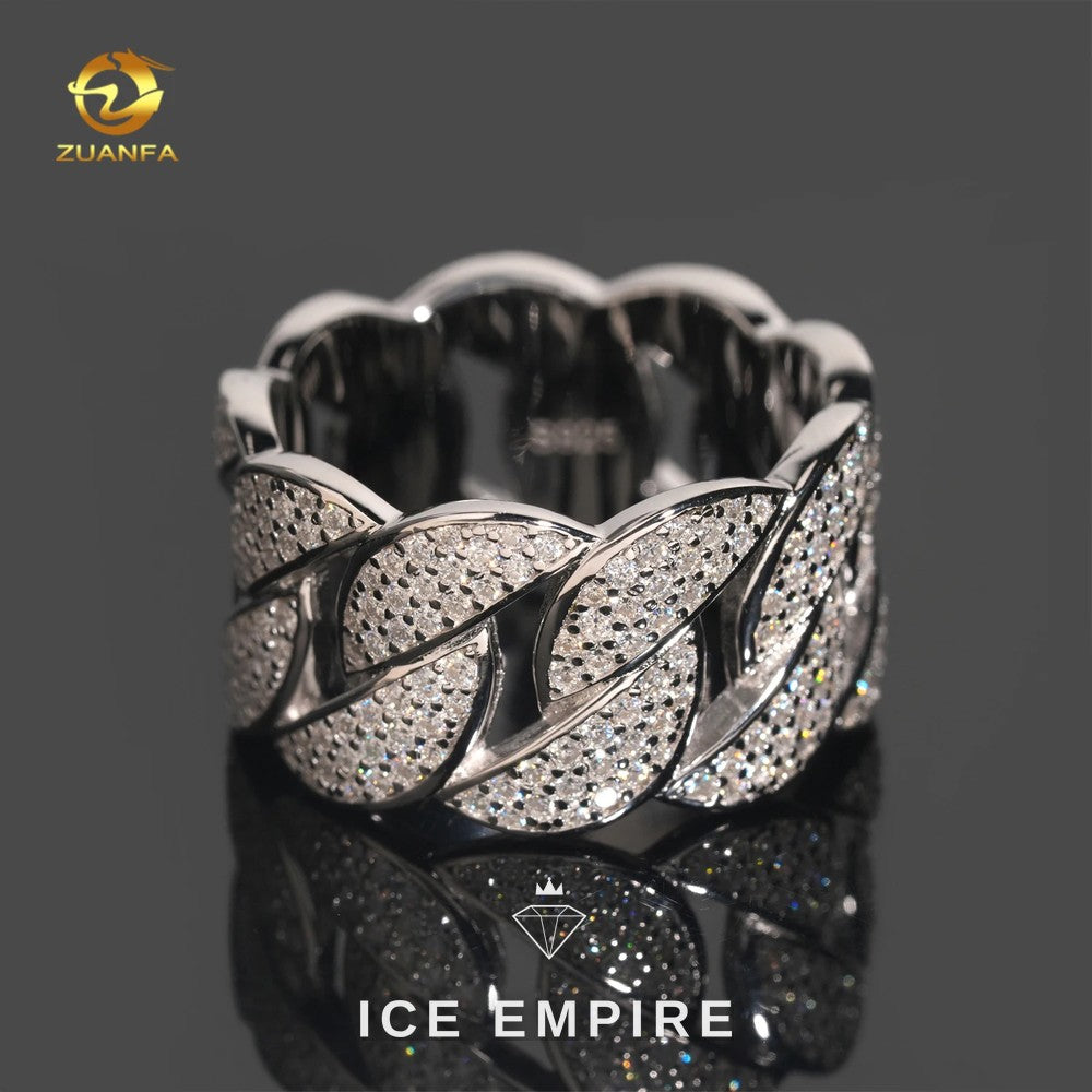 Iced Out 925 Silver Moissanite Cuban Chain