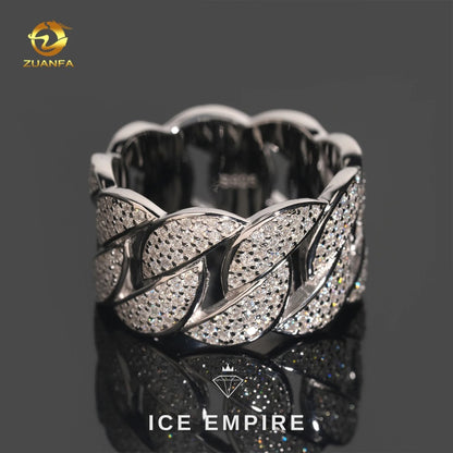 Iced Out 925 Silver Moissanite Cuban Chain
