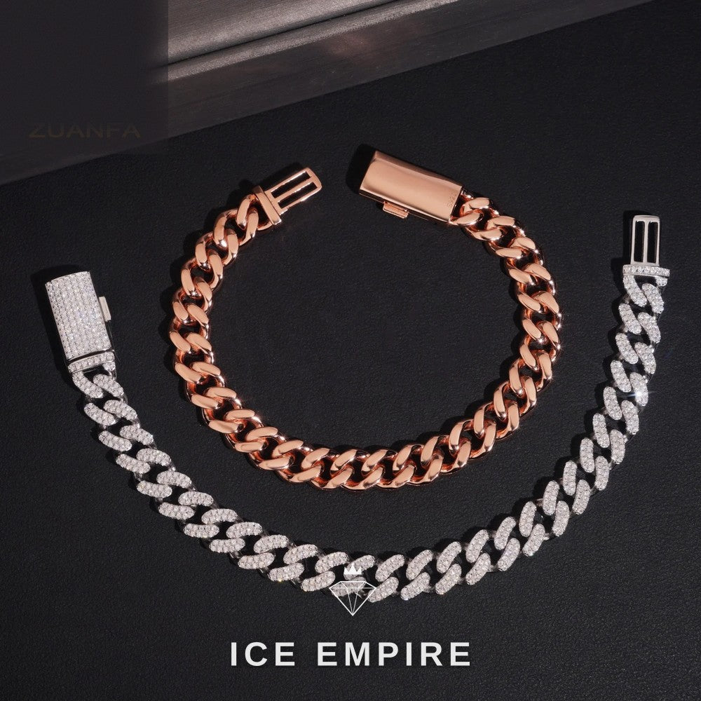 Iced Out Rose Gold Plated Moissanite Cuban Chain