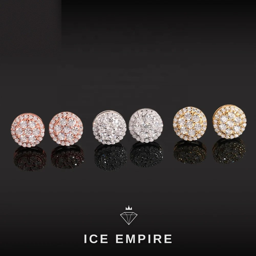 Iced Out 925 Silver Moissanite Stud Earrings