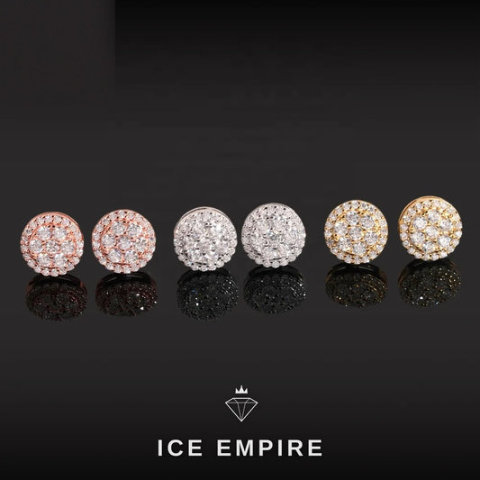 Iced Out 925 Silver Moissanite Stud Earrings