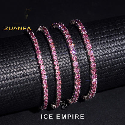 Iced Out 925 Silver Moissanite Tennis Chain