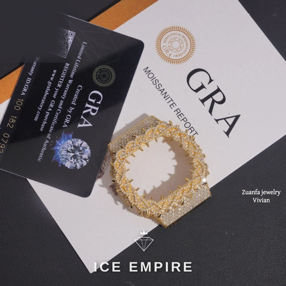 Iced Out 925 Silver Moissanite Watch